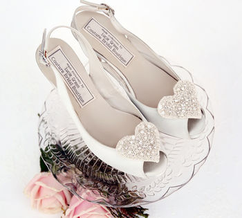 Amour Lace And Crystal Heart Shoe Clips, 3 of 5