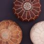 Moroccan Leather Pouffe, thumbnail 2 of 4