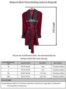Belgravia Luxury Cotton Short Velvet Robe In Burgundy, 5 of 6