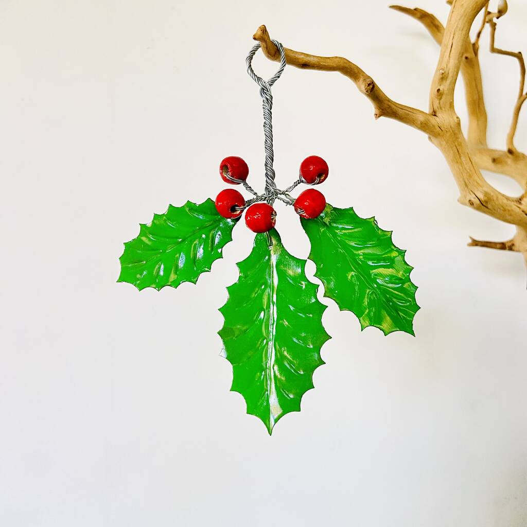 Christmas Holly Hanging Decoration, 1 of 5