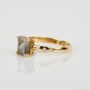 18ct Gold Emerald Cut Salt And Pepper Diamond Ring, thumbnail 3 of 4