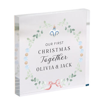 Personalised Our First Christmas Together Gift Block, 4 of 4