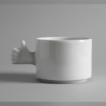 Thumb Up Gesture Handmade Porcelain Cup, 3 of 4