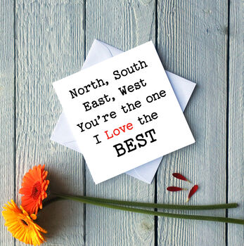 North South East West Greetings Card, 2 of 2