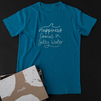 Organic Cotton 'Happiness Comes In Salty Water' T Shirt, 2 of 6