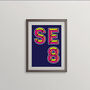 Se8 London Postcode Neon Typography Print, thumbnail 3 of 4