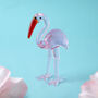 Hand Blown Pink Glass Flamingo Ornaments, thumbnail 1 of 2