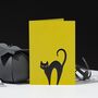 Foiled Black Cat, Chartreuse Green Halloween Card, thumbnail 1 of 7