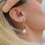 Hoop Pearl Earrings Gold Plated, thumbnail 1 of 4
