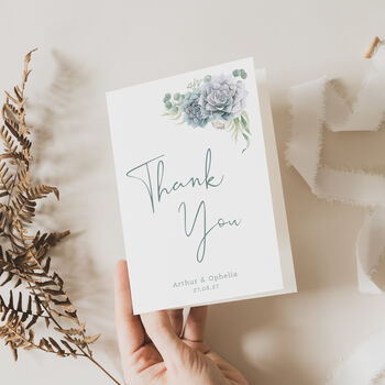 Wedding Thank You Cards Succulent Florals, 2 of 5