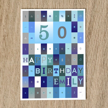 Personalised 50th Birthday Card Age And Name 1975, 9 of 9