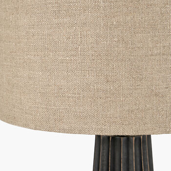 Black Wash Mango Wood Textured Cone Table Lamp, 7 of 8