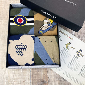 Wwii British Icons Pack Of Gift Socks, 2 of 12