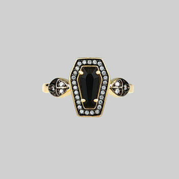 Black Onyx Coffin Ring In Silver Or Gold, 2 of 7