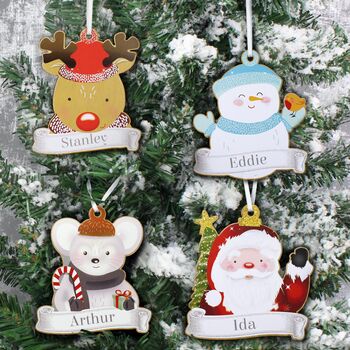 Set Of Four Christmas Characters Hanging Decorations, 6 of 6