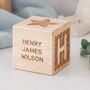Personalised Scallop New Baby Gift Keepsake Wooden Block, thumbnail 2 of 10