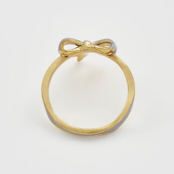 Gold Forget Me Not Bow Ring, 4 of 8
