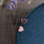 'Thank You' Sterling Silver Asymmetric Heart Earrings, thumbnail 3 of 6