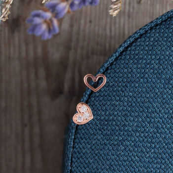 'Thank You' Sterling Silver Asymmetric Heart Earrings, 3 of 6