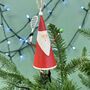 Personalised Metal Tennis Santa Christmas Bauble, thumbnail 2 of 3