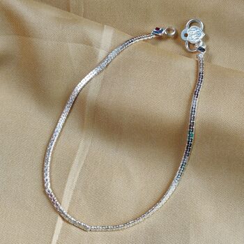 925 Silver Slim Snake Chain Asian Payal Anklet, 2 of 5