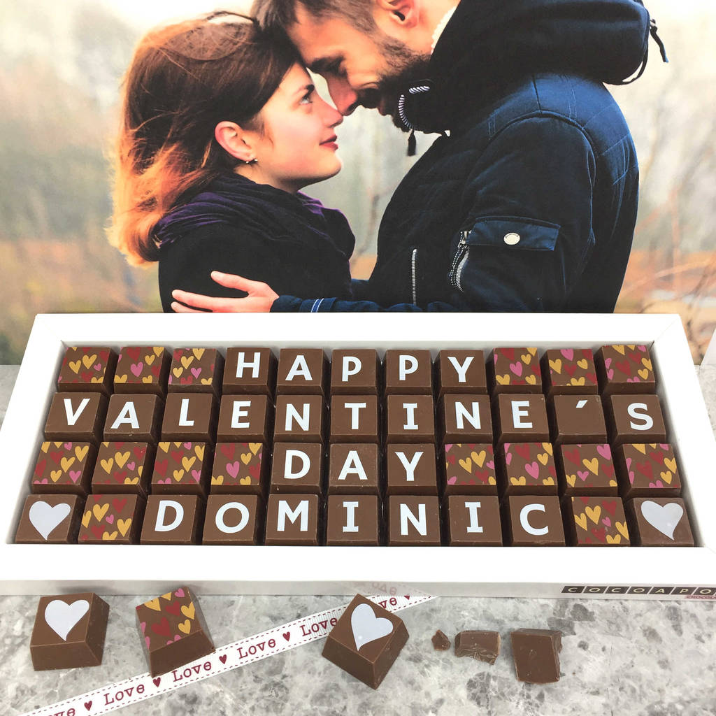 Valentine's Day Box Of Personalised Chocolates By Cocoapod Chocolates