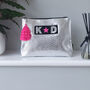 Personalised Silver Snakeskin Wash Bag With Tassel, thumbnail 3 of 3