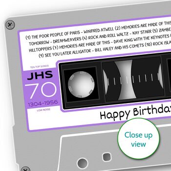 70th Birthday Print Songs On The Day You Were Born 1956, 9 of 12
