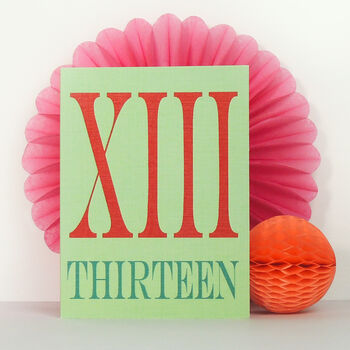 Mini Roman Numerals Thirteen Card, 4 of 5
