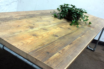 Carly Reclaimed Scaffold Board Table, 5 of 8