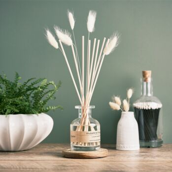 Rhubarb And Freesia Luxury Clear Reed Diffuser, 2 of 3