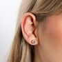 Gold Plated Sterling Silver April Cubic Zirconia Birthstone Stud Earrings, thumbnail 1 of 5