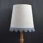 Natural French Drum Lampshade With A Blue Trim, thumbnail 8 of 9