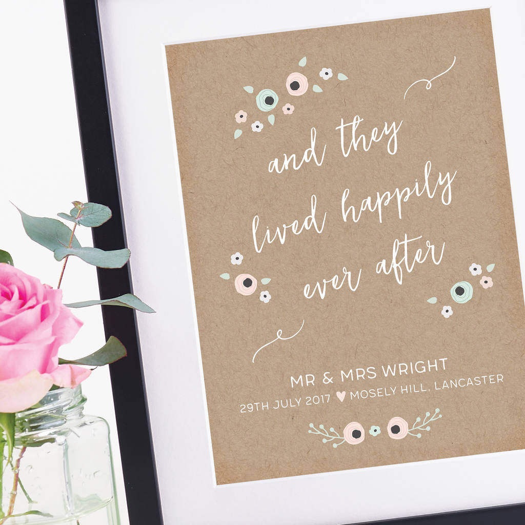Personalised Wedding  Print  By Norma Dorothy 