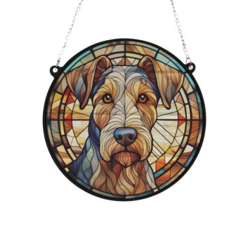Airedale Terrier Stained Glass Effect Suncatcher, 3 of 3