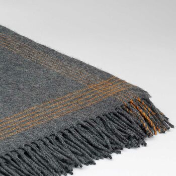 Cashmere Mix Throw With Stripe Detail, 3 of 4
