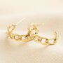 Stainless Steel Chain Link Huggie Hoop Earrings In Gold, thumbnail 1 of 4