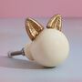 G Decor Cat Ear Mother Of Pearl And Brass Doorknobs, thumbnail 2 of 5