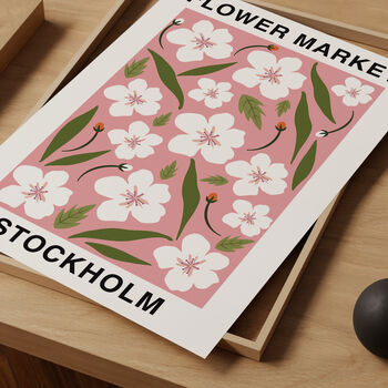 Flower Market Stockholm Art Print, 2 of 2