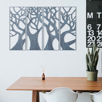 Four Piece Wooden Tree Modern Wall Art For Any Room, 10 of 12
