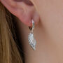 Sterling Silver Crystal Wing Earrings, thumbnail 3 of 6