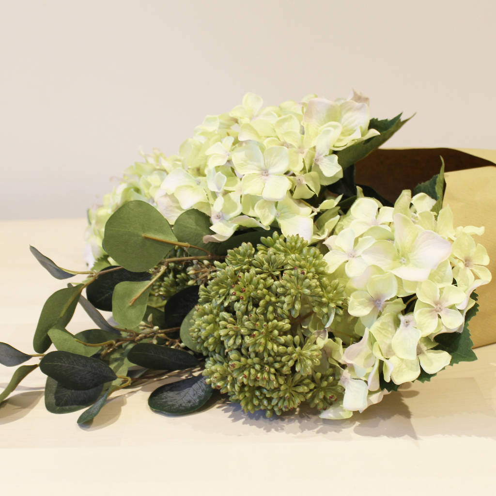 Green Artificial Floral Bouquet By Lime Tree London