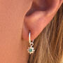Guiding North Star Emerald Mini Hoops Silver, thumbnail 1 of 8