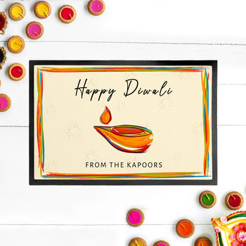 Personalised Diwali Colourful Light Decoration Mat, 2 of 3