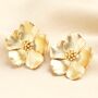 Oversized Flower Stud Earrings In Gold, thumbnail 1 of 2