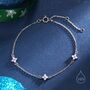Sterling Silver Tiny Cz Hydrangea Flower Bracelet, thumbnail 1 of 12