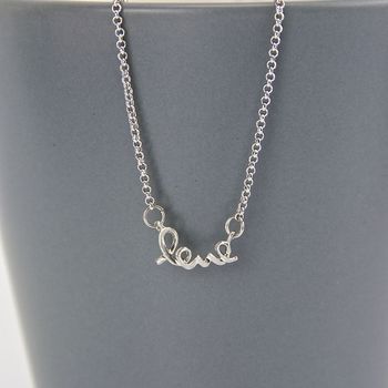 Love Silver Plated Necklace, 5 of 11