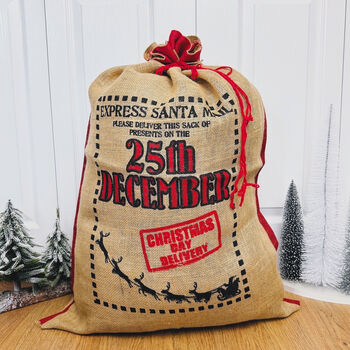 Santa Mail Eco Jute Christmas Sack Christmas Gift Sack, 8 of 8