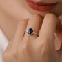 Oval Sapphire Cz Ring In Sterling Silver, thumbnail 1 of 12