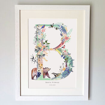 Personalised A To I Pastel Wildlife Letter Print, 9 of 12
